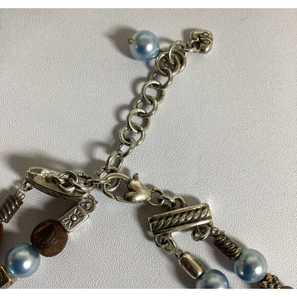 Brighton Double Strand Beaded Necklace Brown Blue With 4 Bags - Picture 7 of 11